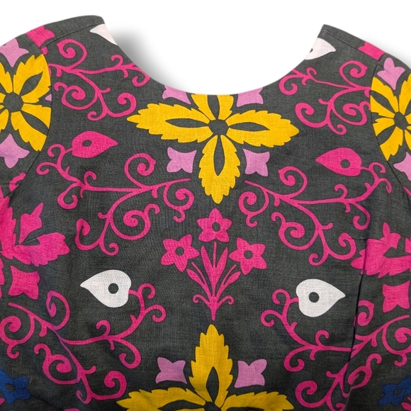 Boden Floral Linen Shift Dress, Shirt Sleeve, Size UK 16R - Picture 3 of 10